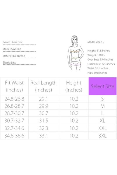 Dress Cici حزام تنحيف الخصر، حزام تمارين رياضية من النيوبرين لتشكيل الجسم وتأ...