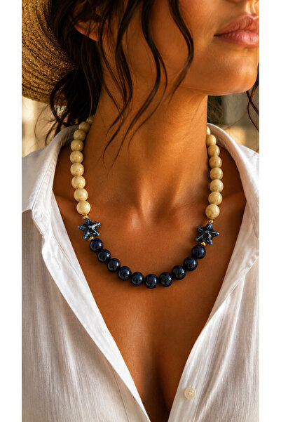 nevaastil takı & aksesuar Acrylic Bead Porcelain Star Sea Design Necklace