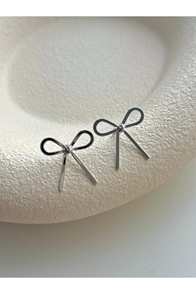 YOUES JEWELRY أقراط نسائية من الفولاذ بتصميم فيونكة مختلطة باللونين الذهبي وا...