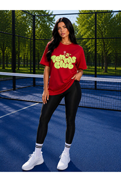 VODEXA Unisex Oversize Tennis Printed T-Shirt 100% Cotton Tennis Themed Comfo...