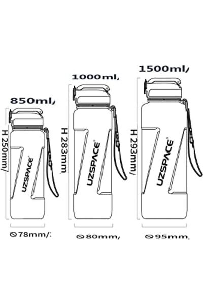 Yıldızan 3K_Store Mega Size 1500ml Tritan Water Bottle with Straw Turquoise 3...