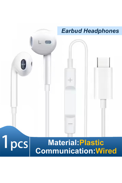 BUYNUK سماعات أذن سلكية بمنفذ USB-C من النوع C لأجهزة iPhone 15 Pro Max وSams...