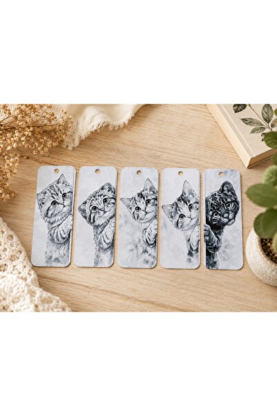 OEM Semne de Carte 3D cu Pisicuțe – Set 5 Bucăți, Plastic