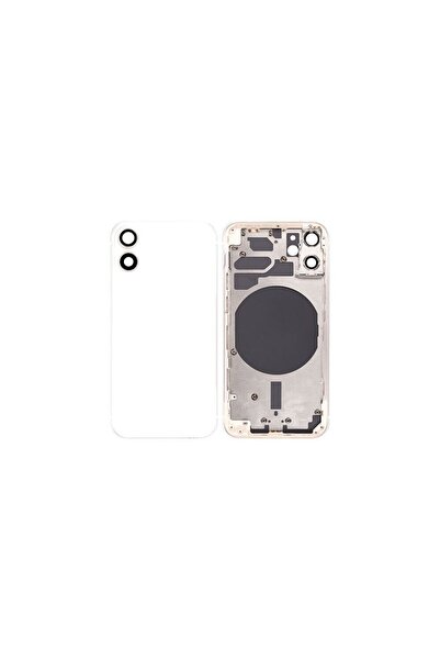 OEM Πίσω Πλαίσιο Με Τζαμάκι Και Πλαϊνά Κουμπιά iPhone 12 Mini Λευκό