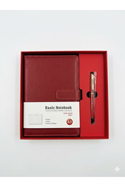Generic Brand Set Cadou Agendă A5 și Pix, Notebook Business cu Copertă Textur...