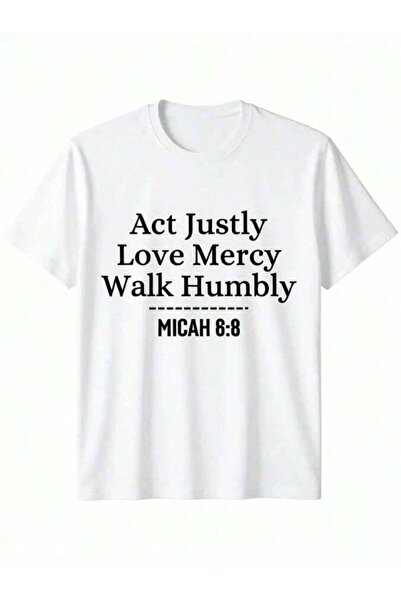 9JY قميص بتصميم ملهم من آيات الكتاب المقدس للرجال والنساء، يحمل آية ميكاه الس...