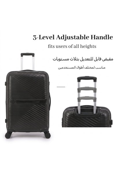 Dubai Power 4PCS PP Hard Shell Unisex Travel Suitcase Set 14/20/24/28 Inch, Includes Cosmetic Bag, TSA Lock, 360° Silent Spinner Wheels, Adjustable Handle, Stylish Luggage for Business & Family Trips
