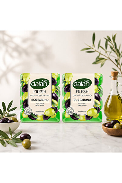 Dalan Fresh Organic Olive Oil Shower Soap 600 g (150Gx4) X2 Pieces