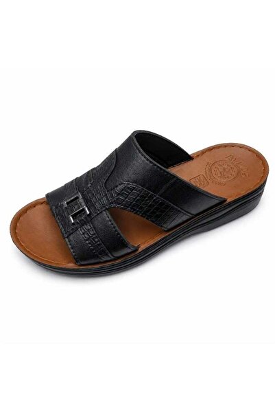 mtz Men’s Arabic Slide Sandals, Leather-Look Open Toe Slip-On Slippers with C...