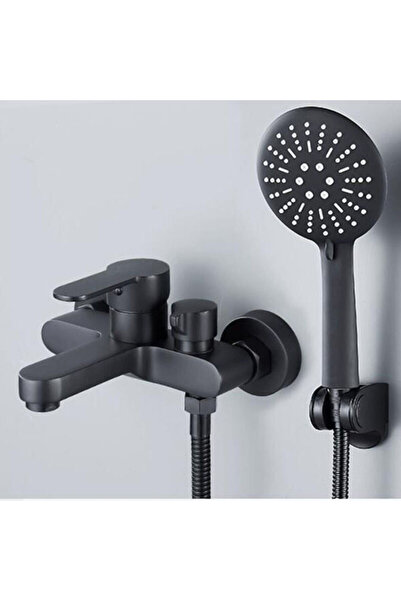 STARSTAR Black bathtub mixer faucet with three showerheads and hand shower - ...