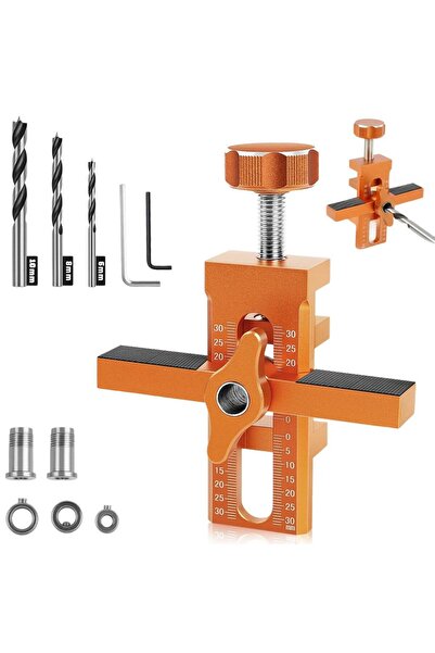 Morvena Picks Kit șabloane pentru găurire uși dulap – include 3 burghie din a...
