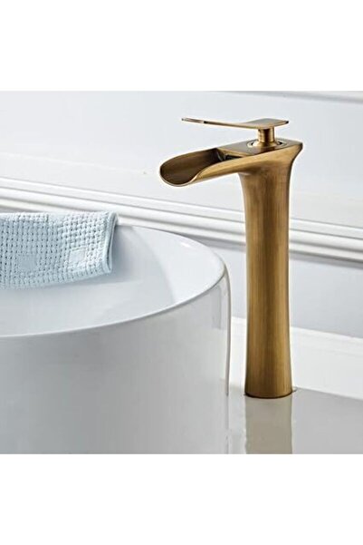 STARSTAR Brass bathroom sink faucet, waterfall style, retro single-hole hot a...