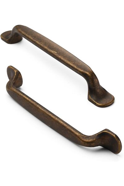 STARSTAR 10-piece set of vintage brass cabinet handles with 128mm hole spacin...