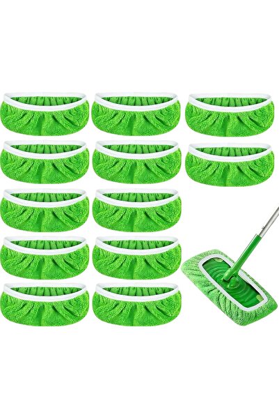 STARSTAR 12-Pack Reusable Coral Fleece Mop Pads Washable Wet Dry Microfiber B...