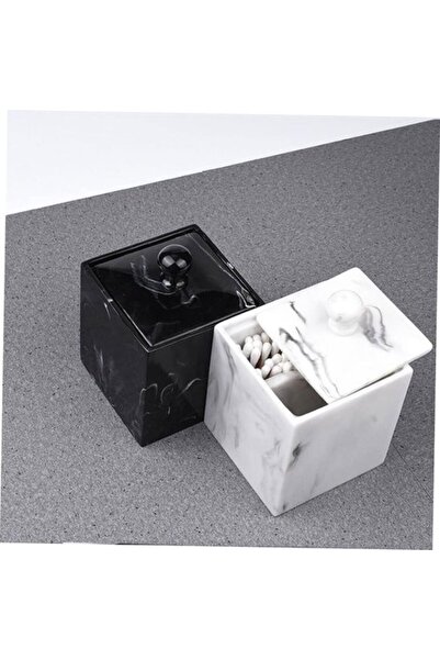 STARSTAR 2pc Marble Grain Cotton Swab Box Modern Storage Box for Makeup Cotto...