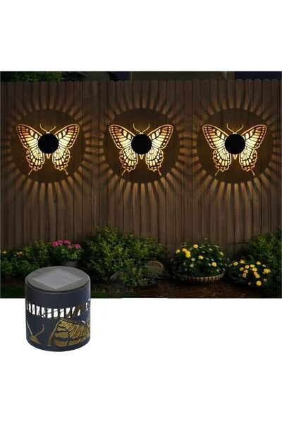 STARSTAR 2-pack outdoor solar wall lights, waterproof metal pattern, butterfl...