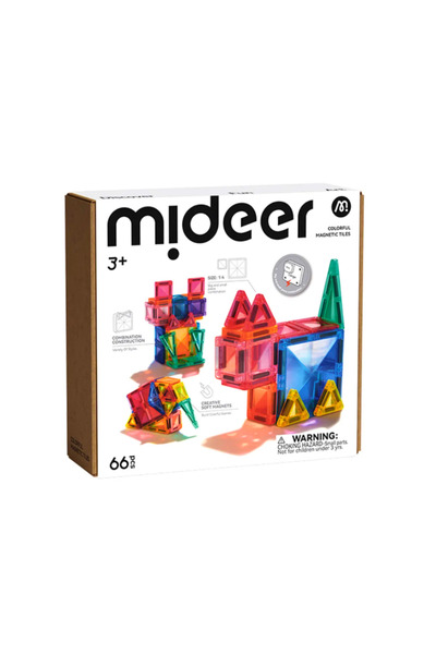 Mideer Mini Magnetic Tiles - 66 Pieces