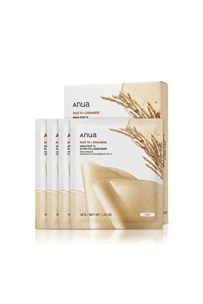 ANUA Rice 70 + Ceramide Glow Collagen Mask 4 x 38 g