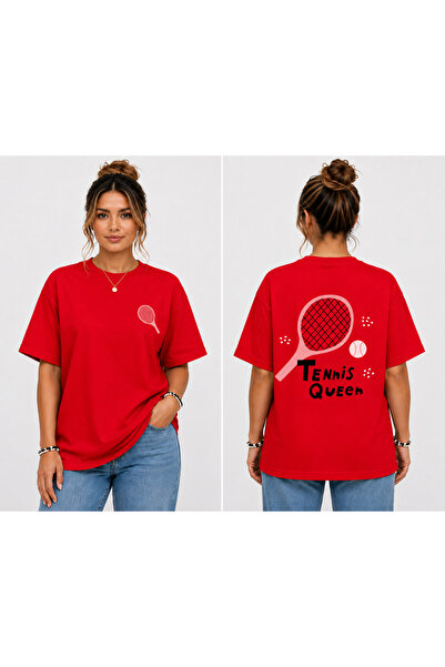VODEXA Unisex Oversize Tennis Printed T-Shirt 100% Cotton Tennis Themed Comfo...