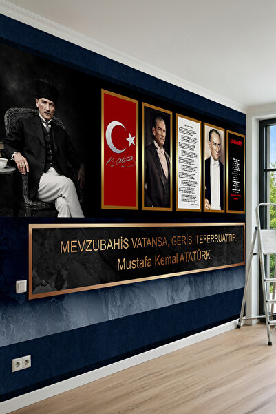 dreamwall Atatürk Portreleri, Türk Bayrağı, İstiklal Marşı, Andımız Temalı Te...