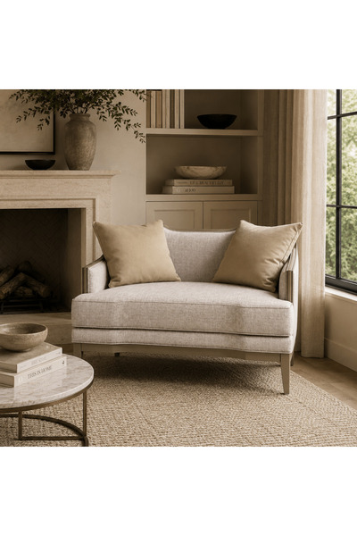 Roots Furniture كنبة حبّيبيّة بلون بيج تراثي