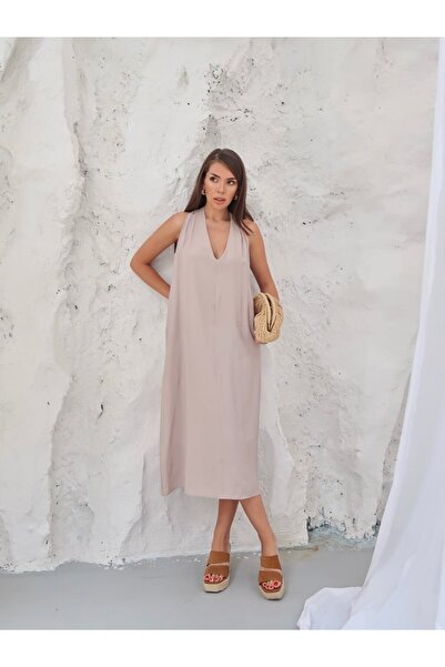 Paw Garage Women's Ivy Modal Cupra V-Neck Casual Dress