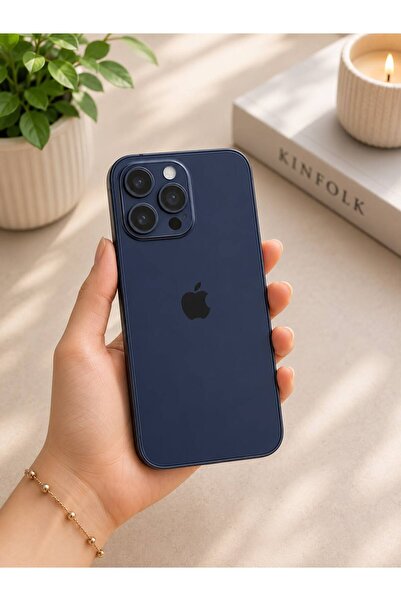 Nema&Mobile iPhone 15 pro max Uyumlu LOGOLU Glass Arkası Cam Şık Tasarım Sert KAMERA Korumalı Kılıf