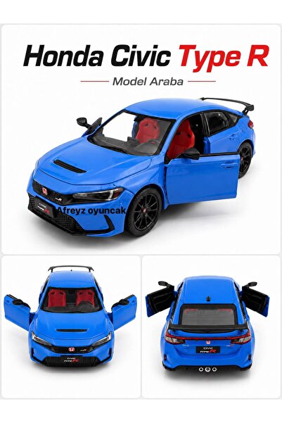 afreyz oyuncak Diecast,Metal Oyuncak Araba Honda Civic Type-R Çek Bırak Model...