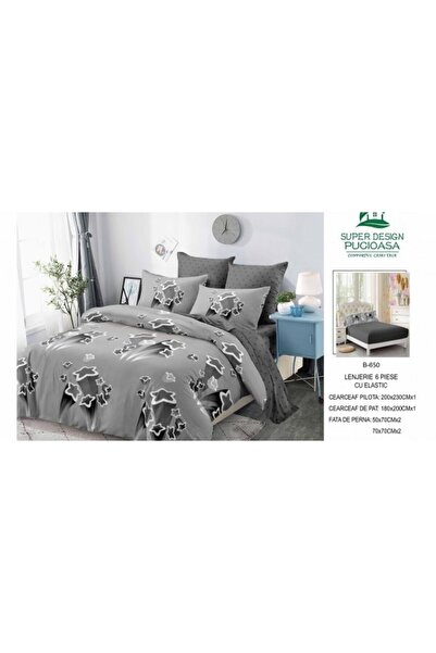 Pucioasa Set de lenjerie de pat gros Finet, 6 piese, cu cearșaf cu elastic BBA38