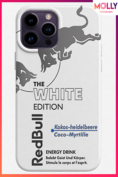 Molly iPhone 14 PRO MAX İçin Beyaz The White Edition Desenli İçi Kadife Silik...