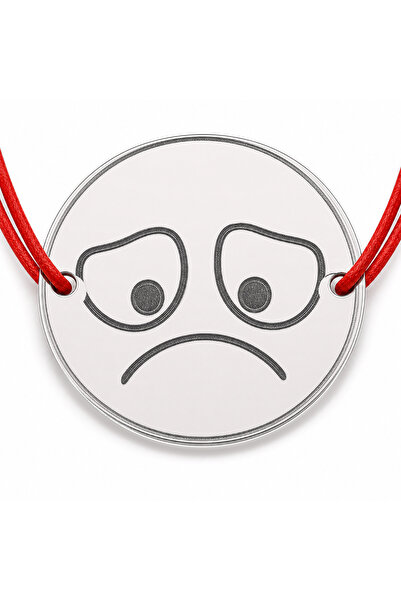 Simoshop Brățară argint 925 cu bănuț emoji, șnur reglabil — cadou simbolic