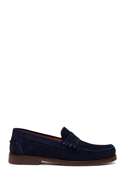 Derimod Men's Navy Blue Suede Leather Casual Loafer 26Sfd603310