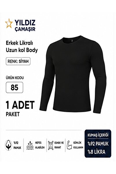 Yıldız Çamaşır Men's Lycra Long Sleeve Undershirt (85-86-87) - 1 Piece