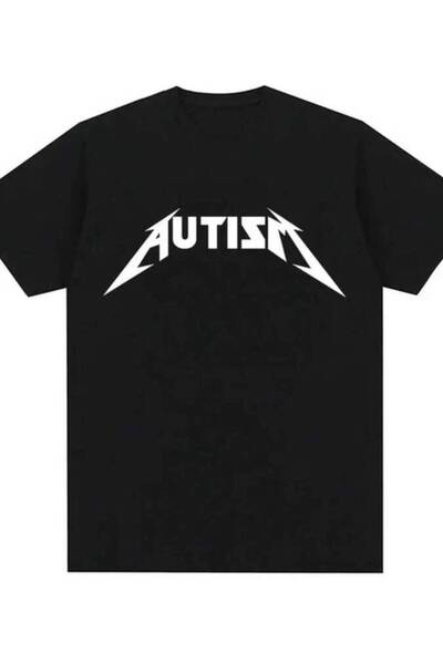 k222 Autism Metal Rock Meme T-Shirt Men Women Fashion Hip Hop Short Sleeve Ov...