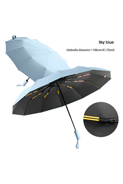 Choice SKY BLUE Reinforced 24-Bone Umbrella, Men's Business Strong And Durabl...