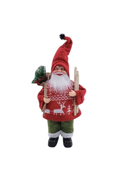 Rao Figurina Decorativa Craciun, Mos Craciun cu Lemne la Brat, 30 X 17 X 10 C...