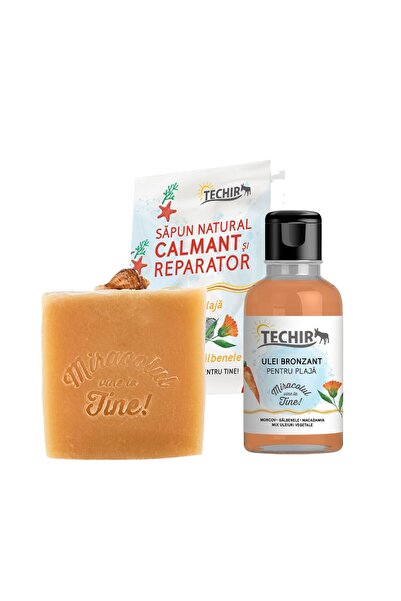 Techir Set de vară - Ulei pentru bronzare 50 ml și săpun calmant