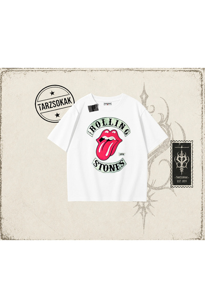Tarzsokak Unisex Rolling Stones 1978 Oversize unisex majica bela