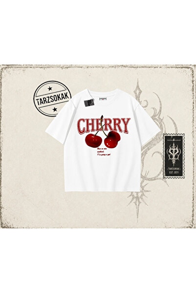 Tarzsokak Ženska majica kratkih rukava "Have a Nice Weekend Cherry" oversize ...