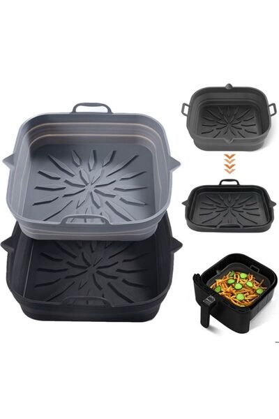 STARSTAR 2-Piece Silicone Air Fryer Mold Set - 23cm - Reusable Air Fryer Mold...
