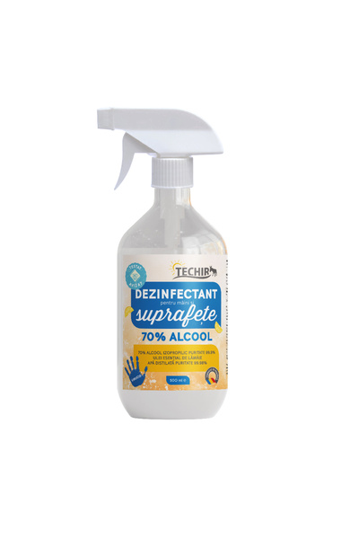 Techir DEZINFECTANT VIRUCIDAL PENTRU SUPRAFEȚE CU 70% ALCOOL ȘI PULVERIZATOR ...