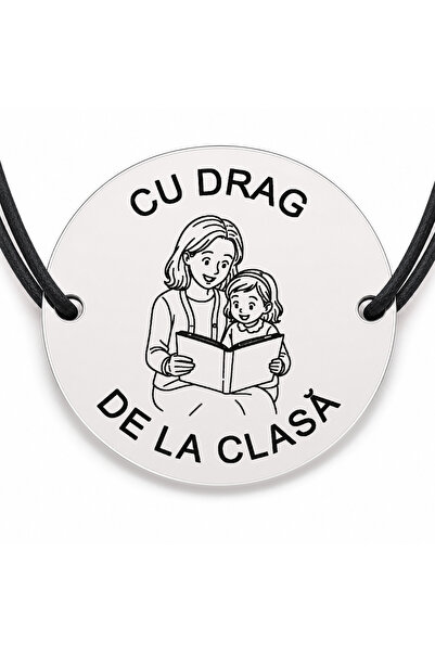 Simoshop Brățară argint 925 cu bănuț gravat doamna educatoare care citește o ...