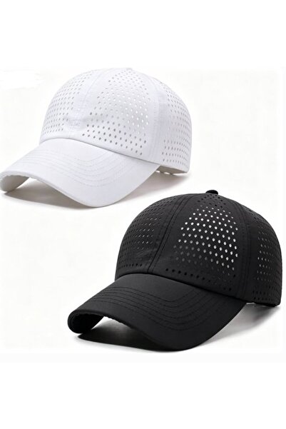 STARSTAR 2-Pack Unisex Quick-Drying Full Mesh Running Baseball Caps (Black & ...