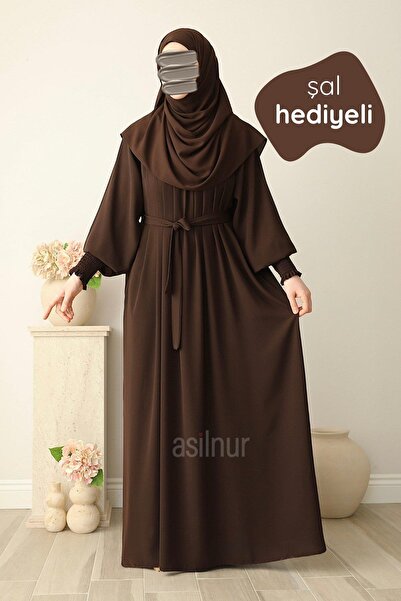 ASİLNUR Mahi Dress Shawl Gift Set Brown