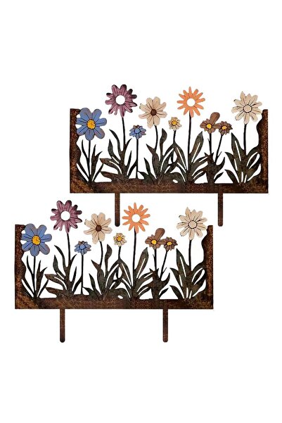 STARSTAR 2-Piece Outdoor Metal Floral Garden Stakes & Plant Artworks Set for ...