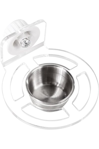 STARSTAR Hanging birdcage feeder, stainless steel bowl, with acrylic stand