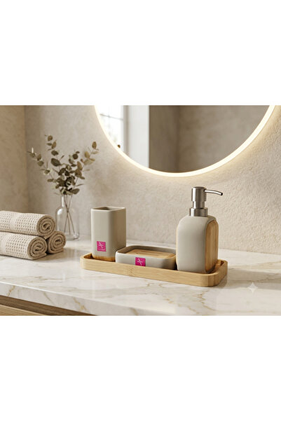 Rosetti Aksesuar BANYO SETİ-SIVI SABUNLUK-DİŞ FIRÇALIK-KALIP SABUNLUK
