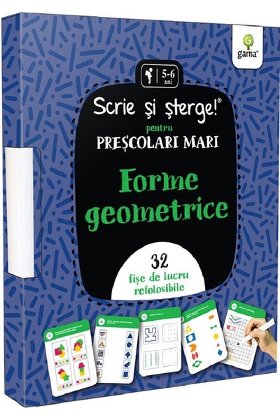 Gama Forme geometrice. Scrie si sterge! Prescolari mari