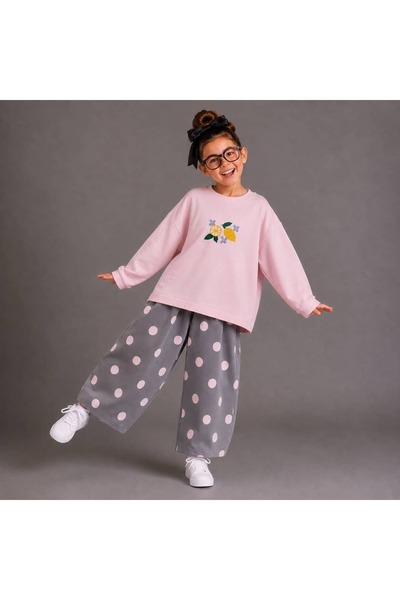 OZZY KİDS Girl's Long Sleeve T-Shirt & Pants Set