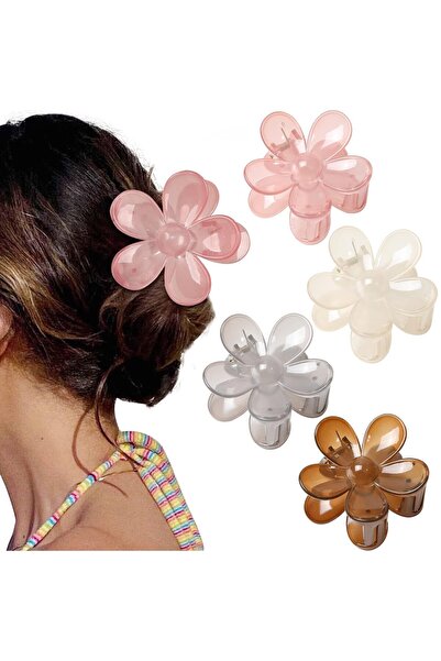 STARSTAR 4-piece flower hair clip set, non-slip, strong-hold hair clips, matt...